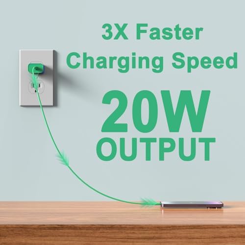 i GENJUN 4 Pack USB C Fast Charger Block – 20 W Power Delivery 3.0 Wall Adapter for i Phone 16/15/14, Galaxy & Pixel – Portable Type C Power Adapter for Air Pods Pro – Compact Travel Essential with Superior Speed and Compatibility