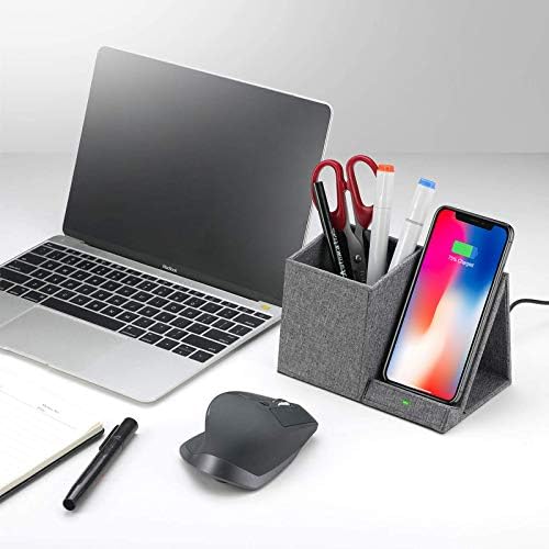 COSOOS Premium Fast Wireless Charger & Desk Organizer – Streamlined Charging Station for i Phone 15/15 Pro/15 Pro Max/14/13/12/11/XS/8 Plus & Samsung Galaxy S21/S20+/S10/Note 10/Note 9 (AC Adapter Not Included) – Ultimate Workspace Efficiency & Speed Enhancement Elevate your charging experience with the COSOOS Premium Fast Wireless Charger, expertly crafted to streamline your workspace while ensuring rapid power delivery to a wide range of smartphones. This innovative charging station is perfect for tech-savvy individuals seeking a blend of functionality and style, accommodating i Phone models 8 Plus through 15 Pro Max and popular Samsung Galaxy variants. Designed with an integrated desk organizer, this sleek charger keeps your essential items like pens and notes within reach, promoting a tidy and efficient workspace. Its compact dimensions fit effortlessly on any desk, providing a clutter-free aesthetic. While the AC adapter is not included, this charger performs optimally with your existing accessories, making it a versatile addition to your setup. Built from high-quality materials for durability and easy maintenance, the COSOOS Fast Wireless Charger enhances productivity and elevates your workspace aesthetics, ensuring you’re always ready to power up without the hassle of tangled cords.