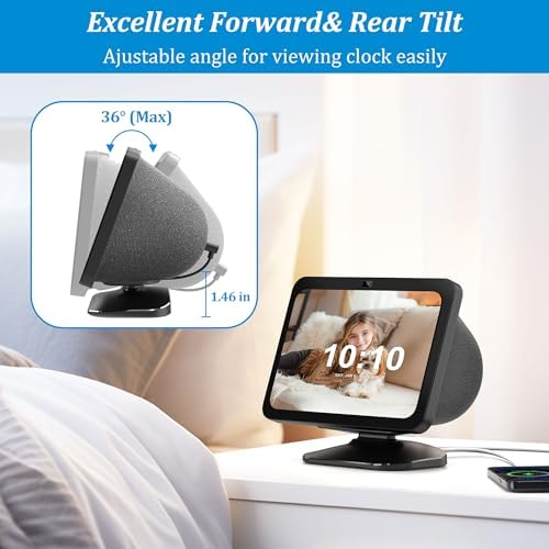 Transform Your Viewing Experience with the Plus Acc Stand for Show 8 (3 rd Gen) – Adjustable Tilt Charging Dock Featuring Dual USB-C & USB-A Ports, Magnetic Device Holder, and Non-Slip Base in Sleek Black – Perfect for Multi-Device Charging and Stability at Home or Office.