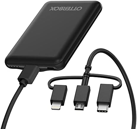 Ultimate Otter Box 3-in-1 Mobile Charging Kit – 5,000 m Ah Power Bank for Apple & Samsung Devices – Fast Charging, Lightweight & Portable Power Solution in Sleek Black Finish – Ideal for On-the-Go Connectivity and Reliability