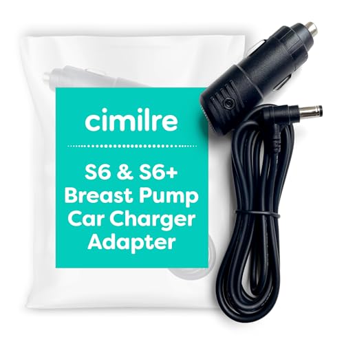 Cimilre S6 Series Portable Car Charger Adapter – Essential 12 V Power Supply for Effortless On-the-Go Breast Pumping with S6 & S6+ Compatibility, Compact and Durable Design for Busy Parents Seeking Ultimate Convenience and Efficiency
