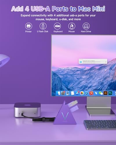 Maximize Your Device Connectivity with the Stylish Dark Purple USB C Hub Tower – 4-Port Splitter Adapter Featuring 2 FT Cable for Mac Book, i Mac, and Surface – High-Speed USB 3.0 Hub for Effortless Multi-Device Management and Enhanced Productivity