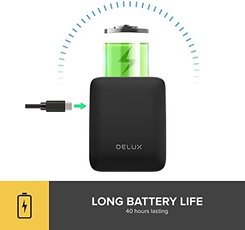 De LUX 2-in-1 Wireless Bluetooth Travel Mouse – Ultra-Quiet Clicks, Dual Connectivity (2.4 GHz & BT5.2), Up to 4000 DPI Sensitivity, Slim & Foldable Design, Rechargeable Battery for Seamless Use on Windows, mac OS, and Android Devices – Perfect for Professionals on the Go