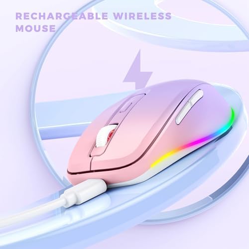 PEIOUS Rechargeable Wireless Mouse with LED – Innovative Jiggler Technology to Keep Your Computer Awake – Sleek Black Design for Optimal Comfort and Productivity