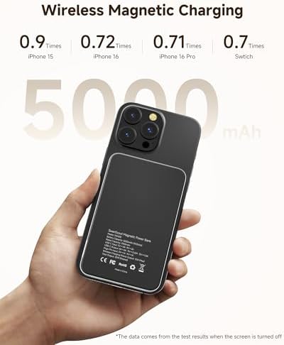 Ultimate 3-in-1 Mag Safe Charging Station: Fast Wireless Dock for i Phone 16/15, Apple Watch & Air Pods with Detachable 5000 m Ah Portable Charger – Sleek Design & Enhanced Compatibility for Efficient Power Solutions