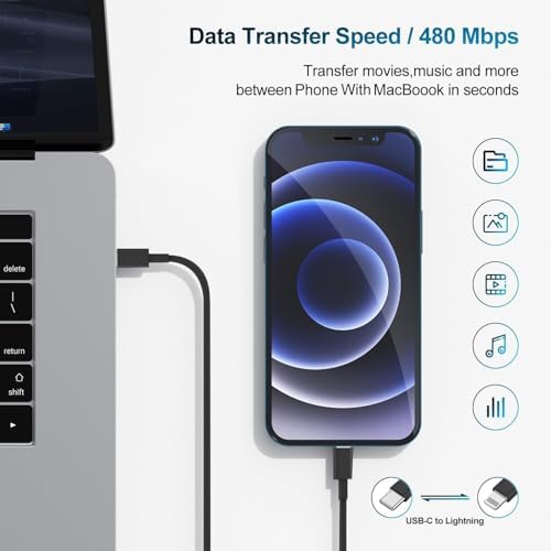 Ultra-Fast 20 W USB-C Charger with 6-Foot Lightning Cable – Convenient 3-Pack for i Phone 14/13 Pro, Ideal for Home and Travel – Superior Durability and Extended Reach for Effortless Charging Anytime