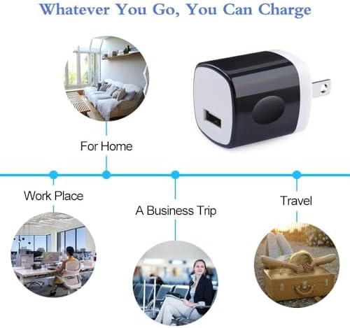10-Pack USB Wall Charger Adapters – Efficient 1 A/5 V Fast Charging Blocks for i Phone 11 Pro Max to 16 & Samsung Galaxy S20 Ultra to S24 – Compact, Durable, and Travel-Friendly Power Solutions for All Your Devices
