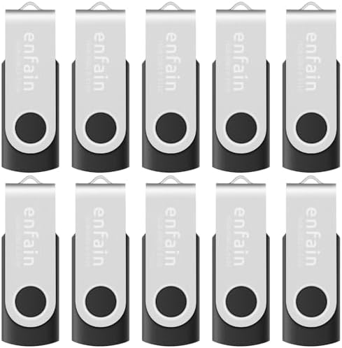 Enfain 10-Pack Red USB Flash Drives 16 GB – High-Speed USB 2.0 Memory Sticks with LED Indicator & 12 Labels for Easy Organization – Reliable & Portable Data Storage Solution for Professionals and Students