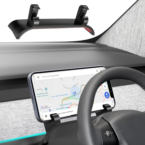 Silicone Phone Mount for Tesla Model Y (2020-2024) & Model 3 (2017-2023) – Premium Car Interior Accessory for Secure Smartphone Support Behind Steering Wheel – Easy-to-Clean, Non-Slip Design for Enhanced Driving Convenience and Safety