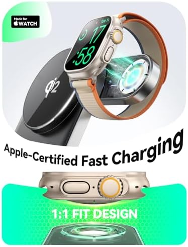Joyroom Qi2 3-in-1 Wireless Charging Dock: 15 W Fast Charger for i Phone 16/15/14/13, Apple Watch, and Air Pods with Magnetic Foldable Design – Ultimate Device Compatibility and Speed for Home & Travel Charging Needs