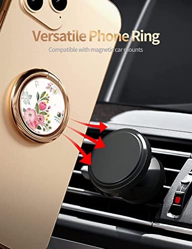 Blue Butterfly Marble Pattern Cell Phone Ring Stand – 360° Rotating Finger Holder for Secure Grip and Versatile Kickstand, Compatible with All Smartphones Including i Phone and Samsung Galaxy, Perfect for Magnetic Car Mounts