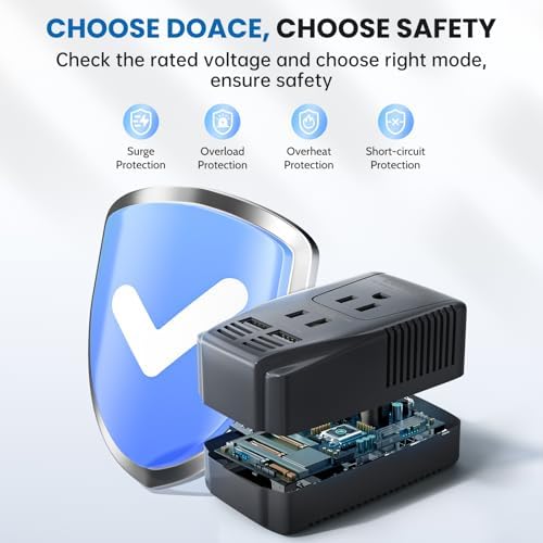 Ultimate 2000 W European Travel Power Converter – Versatile Universal Adapter for Hair Tools and Electronics with Global Compatibility (EU, UK, AU, US) – Rapid Turbo Charging for Laptops, Smartphones, and Cameras – Advanced Safety Features to Prevent Overheating & Short Circuits – Lightweight & Compact Design for Effortless Packing and Mobility