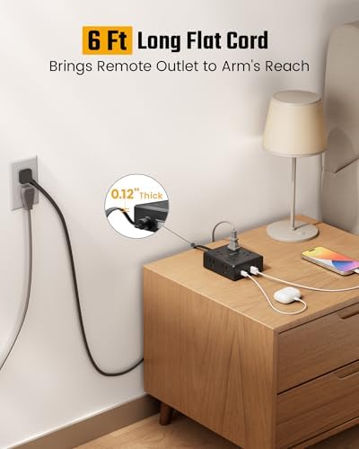 15 Ft Surge Protector Power Strip with 8 Outlets & 4 USB Ports – Wall Mountable Flat Plug Charging Station for Home, Office, and Dorm Room – High-Speed USB-C Compatible Extension Cord for Ultimate Device Connectivity and Safety