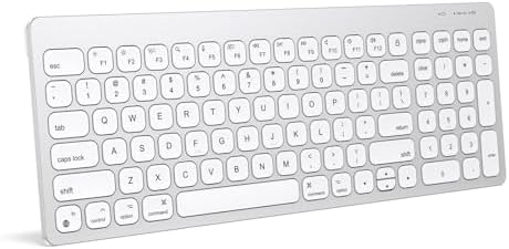 Elevate Your Mac Experience with OMOTON Wireless Bluetooth Keyboard – Ergonomic Design & Numeric Keypad for Seamless Typing on Mac Book Pro/Air, i Mac, Mac Mini & More – Sleek Silver Finish for a Stylish Workspace
