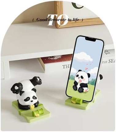 Ralcosuss Cute Panda Cell Phone Stand Smartphone Holder for Desk Resin Cartoon Animal Desk Accessories – Enhanced Compatibility and Speed