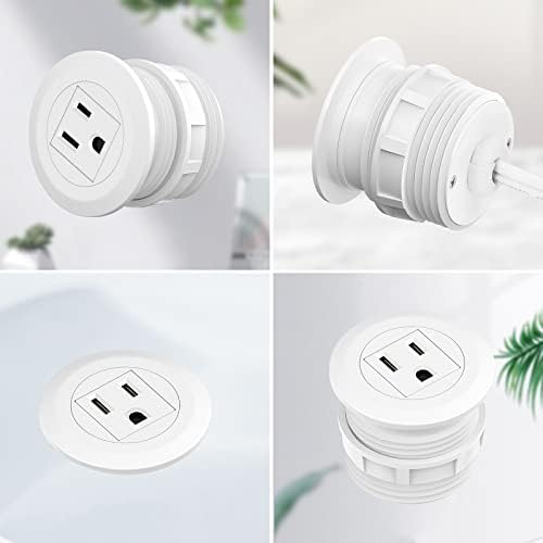 Revolutionary Mini Desktop Power Hub Grommet with 6.56 FT Extension Cord – Sleek Recessed Outlet for Effortless Charging of Laptops, Smartphones, and More – Ideal Desk Accessory for Clutter-Free Workspaces and Enhanced Device Compatibility