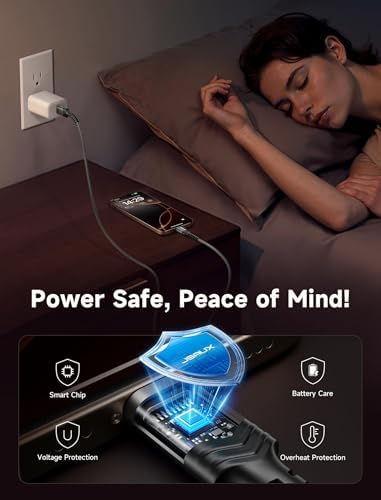 JSAUX 10 ft USB C Cable 2-Pack – High-Speed Charging & Data Transfer for i Phone 16 Series, Samsung Galaxy S20/S10/S9 & Note 20 – Durable Nylon Braided Design for Ultimate Reliability – Perfect for Home, Office & On-the-Go Use – Enhanced Compatibility with USB 3.1 Technology – Sleek Black Finish for Professional Aesthetics