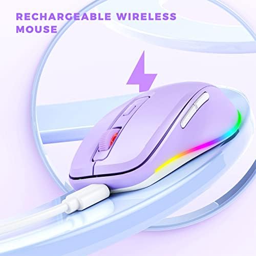 PEIOUS Rechargeable Wireless Mouse with LED – Innovative Jiggler Technology to Keep Your Computer Awake – Sleek Black Design for Optimal Comfort and Productivity