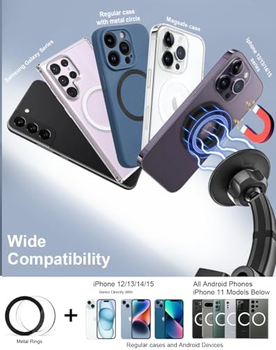Mag Safe Car Mount with Dual USB Fast Charger – Magnetic Smartphone Holder for i Phone 16 to 8 & All Devices – Secure Navigation & Rapid Charging Solution – Compact, Durable Design for Ultimate Hands-Free Convenience – Enhance Your Driving Experience with Seamless Compatibility and Premium Quality