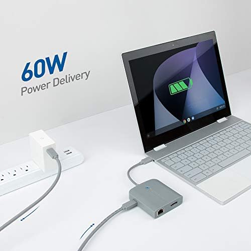 Maximize Productivity with Cable Matters USB C Hub – 4 K@240 Hz Display Port Adapter for Mac Book Pro, 100 W Power Delivery, Dual USB Ports, and Stable Ethernet Connectivity – Thunderbolt 3 & 4 Compatible for High-Performance Workspaces