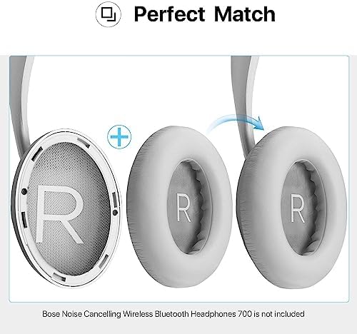 Upgrade Your Bose 700 Headphones with Luxurious Memory Foam and PU Leather Replacement Earpads – Perfectly Engineered for Comfort, Durability, and Enhanced Audio Clarity – Premium Grey Cushions for an Elevated Listening Experience