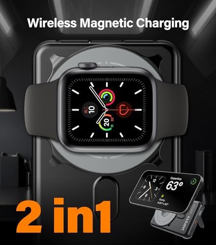 Magnetic 10000 m Ah Portable Charger Power Bank with LED Display – Fast Charging, Built-in Cables, Stylish Purple Design – Compatible with i Phone 16/15 Pro Max, Samsung Galaxy S24/S23, and Apple Watch – Ultimate Convenience for On-the-Go Users