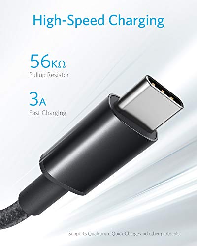 Anker 10 FT USB A to USB C Charging Cable – Durable 2 Pack for Samsung Galaxy S10, LG V30 & Beats Fit Pro – Fast Charging, Tangle-Free Design for Ultimate Flexibility & Universal Device Compatibility