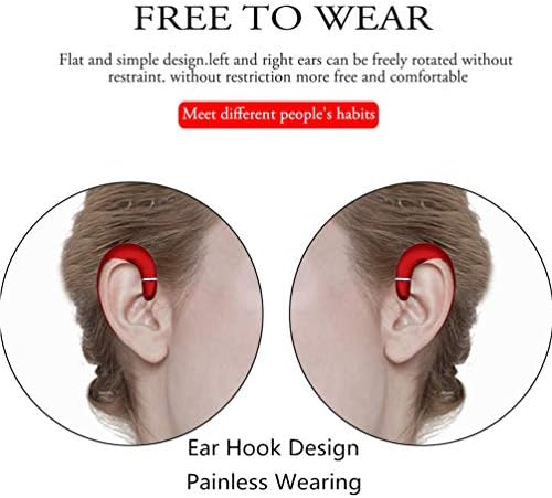 Revolutionary Ear Hook Bluetooth Wireless Headphones – Comfort-Focused Noise Cancelling Earphones with Microphone for Android & i Phone Compatibility (Red) – Effortless Connectivity, Ultimate Sound Quality, and Ergonomic Design for All-Day Wear