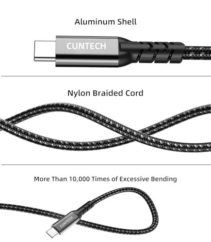USB C 90 Degree Right Angle Cable 3.3ft 2-Pack, 240W PD Fast Charging 40Gbps Data Transfer 8K/4K Video USB C Cable for Thunderbolt 4/3 MacBook for iPhone 15 iPad Samsung Galaxy Other Type C Devices – Enhanced Compatibility and Speed