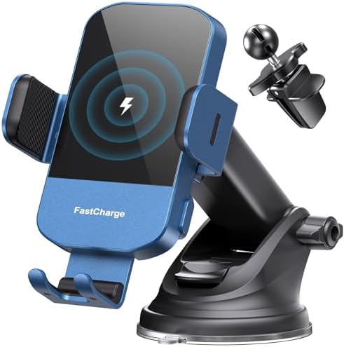 CHGeek 15 W Wireless Car Charger & Auto-Clamping Phone Mount – Fast Qi Charging Solution for i Phone 15/14/13/12/11 Pro Max & Samsung Galaxy S25/S24/S23/S22/S21/S20 – Stylish Pink Design for Modern Drivers – Effortless Device Security & Optimal Viewing Angles