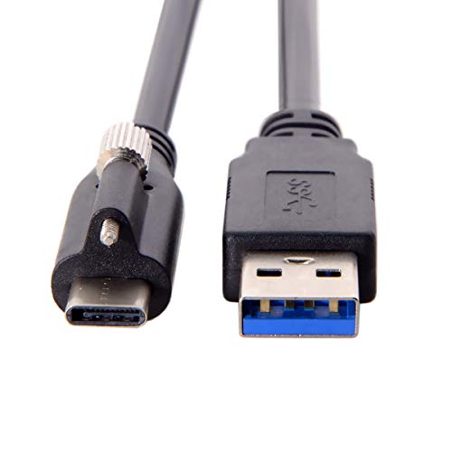 USB 3.1 Type-C Panel Mount Cable with Locking Connector – 5 M Data Transfer Cable for Cameras and Devices, Enhanced Compatibility for Seamless Connectivity, Ideal for Photographers and Tech Enthusiasts