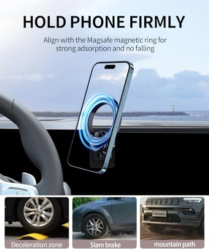 BMW X5, X6, X7 Car Phone Holder (2023-2025) | Mag Safe Compatible 360° Rotation Mount for 14.9-Inch Screen | Secure & Convenient Smartphone Cradle for Enhanced Driving Safety and Navigation Ease