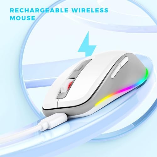 PEIOUS Rechargeable Wireless Mouse with LED – Innovative Jiggler Technology to Keep Your Computer Awake – Sleek Black Design for Optimal Comfort and Productivity