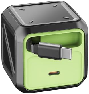 Advanced 65 W Retractable Wall Charger with Dual Port Fast Charging and Type-C Cable – Compact Foldable Plug for i Phone 16/15, Mac Book Air, i Pad, Samsung, Pixel – Ultimate Travel and Home Power Solution with Enhanced Safety Features