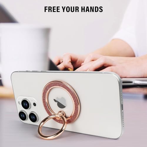 Glamorous Guppy Magnetic Phone Ring Holder – 360° Rotating Glitter Grip for i Phone 12-16 Pro Max – Stylish Mag Safe-Compatible Accessory for Enhanced One-Handed Control – Elevate Your Mobile Experience with Secure Stability and Chic Design