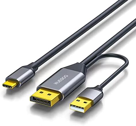 4 K@60 Hz Display Port to USB-C Cable 6.6 ft – High-Speed DP Male to Type-C Adapter for Mac Book Pro, i Pad Pro, Nreal Air VR – Ultimate Compatibility and Enhanced Viewing Experience