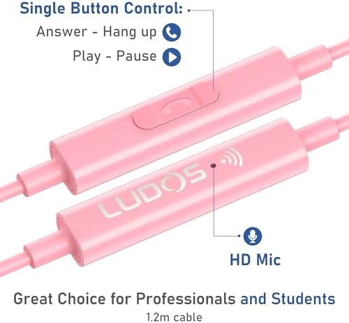 LUDOS OMNITONE USB-C Earbuds – Rich Sound Quality & Comfortable Fit for i Phone 16 & Samsung Galaxy S24 – Noise-Canceling Technology, Ergonomic Design, 5-Year Warranty – Turquoise – Perfect for Music, Gaming, and Calls with Quick USB-C Connectivity and Wide Device Compatibility