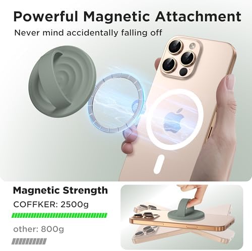 Revolutionary Magnetic Phone Ring Grip Holder – Ergonomic Silicone Finger Loop for i Phone Pro Max/Plus, 12/13/14/15/16 Series – Compatible with Mag Safe – Oat Color Enhances Aesthetics and Comfort – 360-Degree Rotation for Effortless Use – Secure Your Device with Style and Stability – Essential Smartphone Accessory for Unmatched Usability and Convenience
