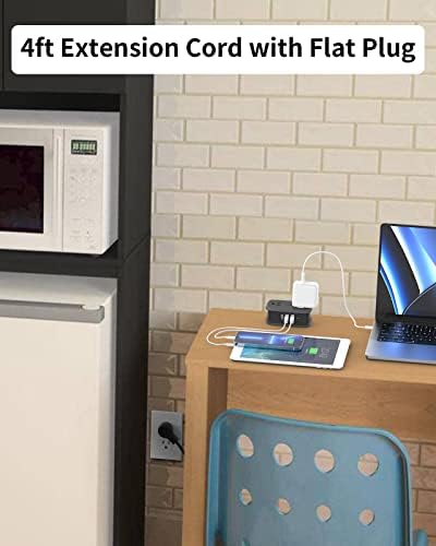 NTONPOWER GAN Ultra 65 W USB Charging Station – 7-in-1 Travel Power Strip with 3 AC Outlets & 4 USB Ports (2 USB-C) – Fast Charging Desktop Solution with 4 ft Extension Cord – Ideal for Mac Book, i Phone, and More – Compact, Durable & Versatile Power Hub for Home & On-the-Go Charging