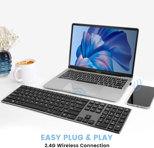 K01 R 2.4 G Wireless Keyboard – Ultra-Slim Compact Design with Numeric Keypad for Effortless Typing on Windows PCs & Laptops, Long-Lasting Battery Life, Whisper-Quiet Keys for Enhanced Productivity, Perfect for Home & Office Use