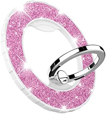 Glittering Magnetic Phone Ring Holder for Mag Safe – Ultra-Strong 2000 g Grip Compatible with i Phone 15, 14, 13, 12 Pro Max, Pro, Plus, Mini – Wireless Charging Friendly with 360° Rotation and 150° Adjustable Kickstand – Stylish Teal Design for Enhanced Functionality and Aesthetic Appeal