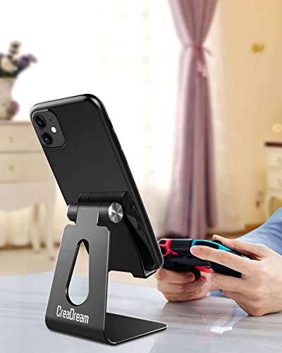 CreaDream Adjustable Cell Phone Stand, Phone Stand, Cradle, Dock, Holder, Aluminum Desktop Stand Compatible with Phone 13 12 Pro Max Charging, Accessories Desk, All Mobile Phones, Sierra Blue – Enhanced Compatibility and Speed