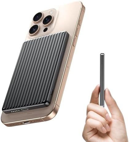 Compact Magnetic Power Bank 5000 m Ah with 20 W Fast PD Charging | Ultra-Slim Design for i Phone 16/15/14/13/12 Pro Max | Lightweight Travel Charger with Enhanced Magnetic Attachment | Advanced Lithium-Polymer Battery & Safety Temperature Control | Effortless Wireless Charging Anywhere | Essential Accessory for On-the-Go Users