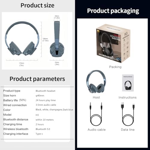 Revolutionary Wireless Bluetooth Over-Ear Headphones – V5.0 for Exceptional Lossless Audio, Ergonomic Comfort, 24-Hour Playtime, and HD Microphone for Clear Calls – Perfect for Gym, Gaming, and Mobile Use – Unmatched Sound Experience for Active Lifestyles