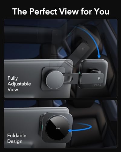 Revolutionize Your Drive with the ESR Qi2 15 W Mag Safe Car Mount Charger – Effortless Fast Wireless Charging for i Phone 12-16 & S25, Secure Magnetic Hold for Dashboard/Windshield, Stylish Black Design, Ultimate Convenience and Enhanced Compatibility