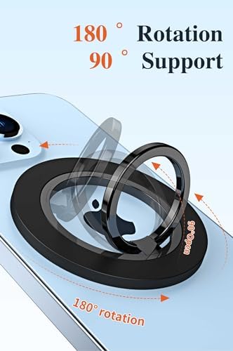 Magnetic Phone Ring Holder Made for MagSafe, Removable Magnet Phone Stand Finger Grip Kickstand for iPhone 15 Pro Max 14 13 12, Compatible with Mag Safe Accessories – Enhanced Compatibility and Speed