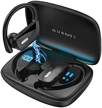 Premium Bluetooth 5.0 Sport Earbuds – Waterproof & Sweatproof Wireless Headphones with Enhanced Noise Cancellation, 48-Hour Rechargeable Case, Powerful Surround Bass, and Built-In Microphone for Active Lifestyles