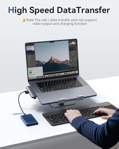 Transform Your Workspace with the Ultimate 9-in-1 USB C Hub Multiport Adapter for Mac Book Pro & Air – High-Speed 4 K HDMI Output, 100 W Power Delivery, and Effortless Connectivity for i Pad Pro, i Mac, and More – Enhance Productivity with 5 USB Ports and SD/TF Card Reader for Seamless Data Transfer and File Access
