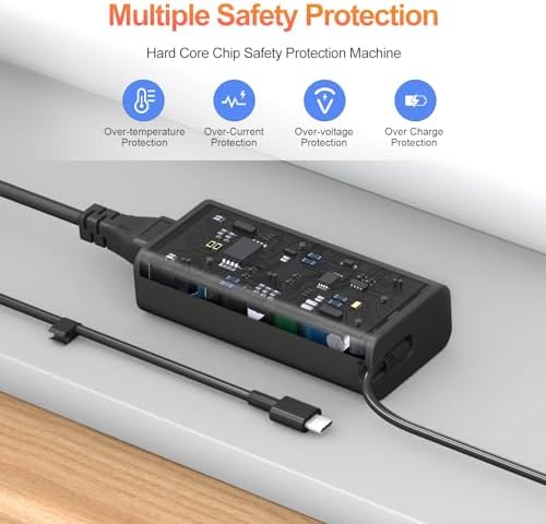 High-Performance 65 W USB-C Laptop Charger for Dell XPS, Latitude, and Inspiron Series – Rapid Charging Power Supply for Enhanced Compatibility and Safety Features