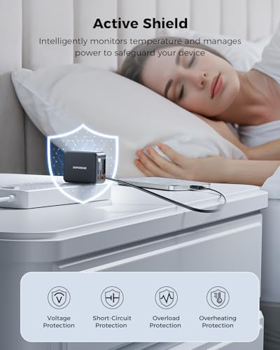 Revolutionary 62 W Retractable Wall Charger with Dual Cables – All-in-One 3-Port USB Power Hub for i Phone 16/15/14/13/12/11, Samsung, LG, Tablets – Ultimate Travel Companion with Fast Charging Innovation and Compact Design